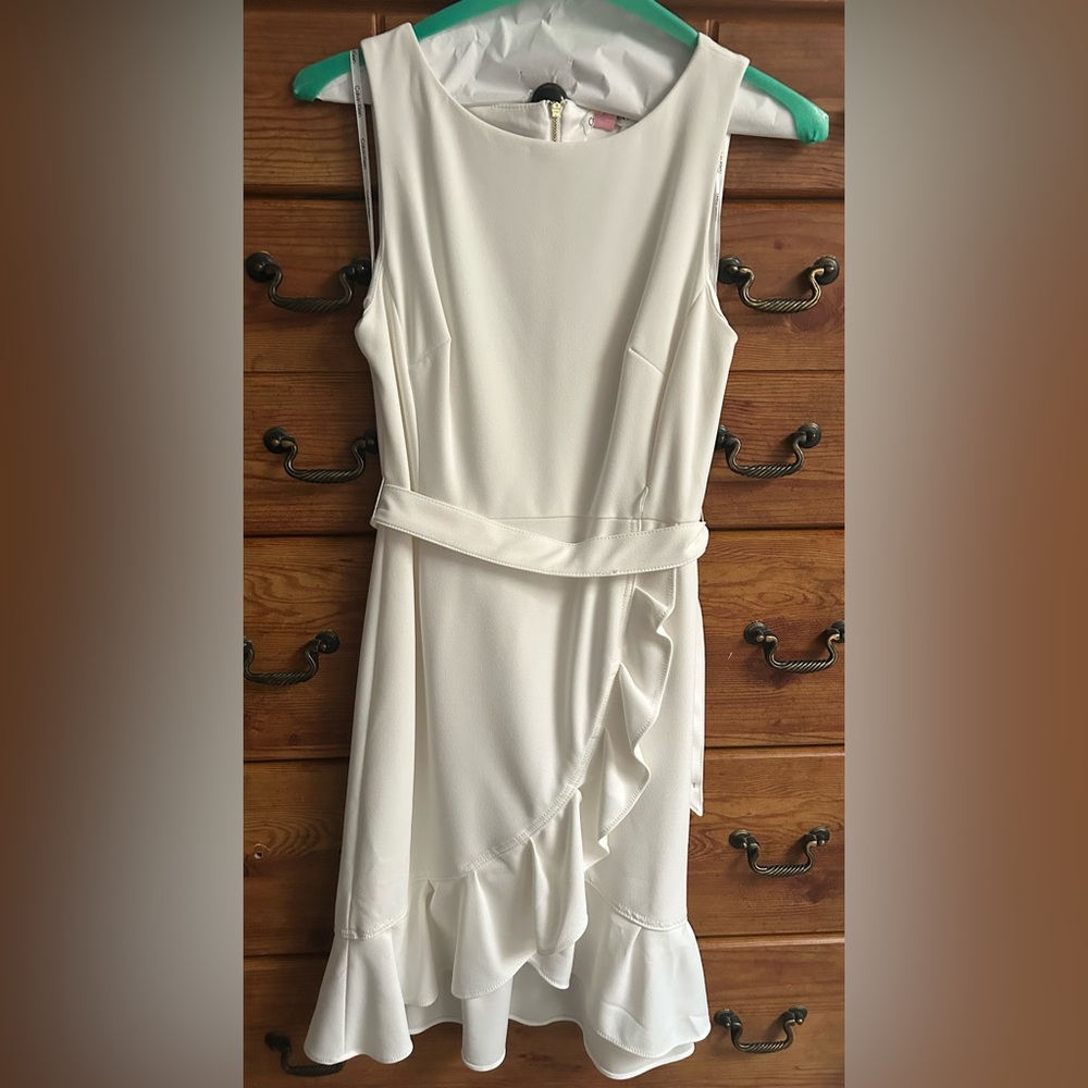 Calvin Klein Ivory Asymmetrical Minimalist Dress Size 8 women’s